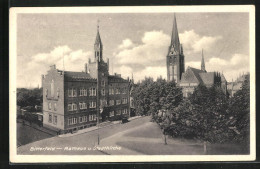 AK Bitterfeld, Rathaus Und Stadtkirche  - Bitterfeld