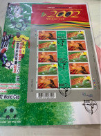 Hong Kong Stamp FDC 2002 Korea Japan Sheet Football - Neufs