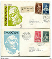 Vaticano FDC Venetia 1958 Canova  Viaggiata Racc. Per L'Italia - FDC