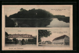 AK Gebesee, Partie An Der Mündung Der Gera, Schloss, Gasthof Zum Ritter  - Gera