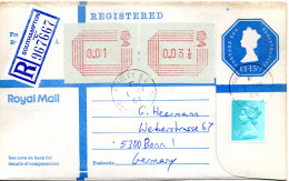 77141 - Grossbritannien - 1984 - £0.035 FRAMA ATM Etc ZusFrankatur A £1,155 GA-R-Umschlag SOUTHAMPTON -> Westdeutschland - Briefe U. Dokumente