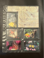 Mint Singapore Telecom Singtel GPT Phonecard In Original Holder, Butterflies,Set Of 5 Mint Cards(Including One $50 Card) - Singapour