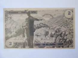 Cuba 2 Pesos 1958 Edition Anniversaire/anniversary Edition Banknote Fidel Castro Signature - Cuba