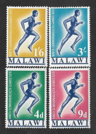 SD)1970 MALAWI COMPLETE SPORTS SERIES, 9th COMMONWEALTH SPORTS GAMES - EDINBURGH, GREAT BRITAIN, 4 STAMPS MNH - Malawi (1964-...)