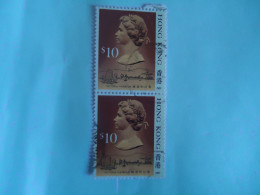 HONG  KONG  USED  STAMPS    PAIR  QUEEN 1987 $ -10- - Sonstige & Ohne Zuordnung