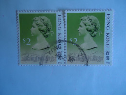 HONG  KONG  USED  STAMPS    PAIR  QUEEN 1987 $ -2 - Autres & Non Classés