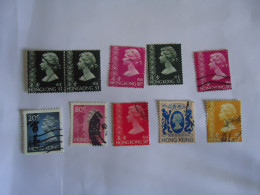 HONG  KONG  USED  STAMPS  10  QUEEN 1987  LOT - Autres & Non Classés