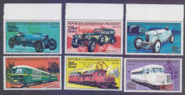 MALAGASY (MADAGASCAR) 1988 1989 - Automobiles Locomotives Trains Cars, Complete Set Of 6v. MNH - Madagascar (1960-...)