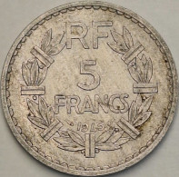 France - 5 Francs 1945 Open 9, KM# 888b.1 (#4120) - 5 Francs