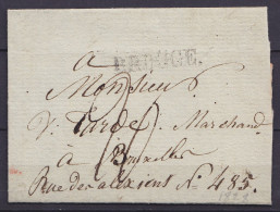 L. Datée 4 Novembre 1828 De BRUGES Pour BRUXELLES Griffe " BRUGGE" - Port "20" - 1815-1830 (Période Hollandaise)