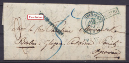 L. Càd BRUXELLES /26 JANV 1853 Pour BERLIN - Griffes [BELG.2e R] + "APRES LE DEPART" (au Dos: Càd BRUXELLES + Ambulant V - 1851-1857 Medaillen (6/8)