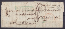 L. Càd LENS /9 JANV 1848 Pour MALLEVILLE Près Ploërmel (Morbihan) - Boîte "O" - Griffe [R.FRONT.] (= Rayon Frontière) -  - 1830-1849 (Belgique Indépendante)