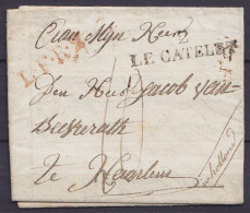 L. Datée 21 Février 1820 De AUBENCHEUL-AU-BOIS Pour HAARLEM "in Holland" - Griffes "2 / LE CATELET" & "L.F.R.4" - Port " - 1815-1830 (Periodo Holandes)