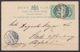 Cape Of Good Hope - EP CP Postcard 1/2d + 1/2d Càd CAPE TOWN /JY 8 1906 Pour STADE Hamburg - Kap Der Guten Hoffnung (1853-1904)