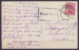 CP Fantaisie Affr. N°138 Càd Fortune "BORGERHOUT /1919" Pour LONDON - Cachet Censure [Postal Censor] - Noodstempels (1919)