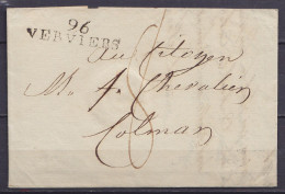 L. Datée 8 Mai 1802 De VERVIERS Pour COLMAR - Griffe "96/ VERVIERS" - Port "8" - 1794-1814 (French Period)