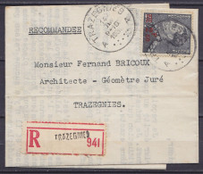 L. Recommandée Affr. N°478 Càd TRAZEGNIES A /14 II 1938 Pour Architecte E/V - 1936-1951 Poortman