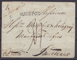 L. Datée 19 Février 1788 De REMSCHEYDT (Remscheid) Pour BOURDEAUX (Bordeaux) "pro Düsseldorf" - Griffe "MASEYCK" & Man.  - 1714-1794 (Austrian Netherlands)