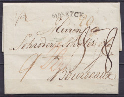 L. Datée 24 Février 1790 De KONIGSBERG Pour BOURDEAUX (Bordeaux) - Griffe "MASEYCK" - Ports Divers - 1714-1794 (Oesterreichische Niederlande)