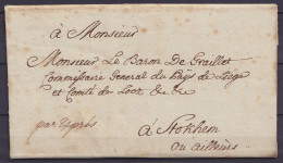 L. Datée 26 Novembre 1789 De MAESEYCK "par Exprès" Pour Baron De Graillet à STOKHEM Ou Ailleurs :-) - 1714-1794 (Paises Bajos Austriacos)
