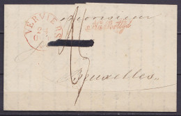 L. Datée 24 Octobre 1829 - Càd VERVIERS /24 OCT * Pour BRUXELLES - Cursive "Na Posttijd" - Port "25" - 1815-1830 (Periodo Olandese)