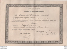 DIPLOME DU MINISTERE DE L  EDUCATION NATIONALE - NOMINATION OFFICIER D ' INSTRUCTION PUBLIQUE - 1934 - FLEURANCE  ,GERS - Diploma's En Schoolrapporten