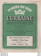 ASSURANCE CONTRE L' INCENDIE L ' URBAINE FONDE EN 1883 - AGENCE DE FLEURANCE GERS J. SOUBIRAN - 1955 - TOUS LES SCANS  - 1950 - ...