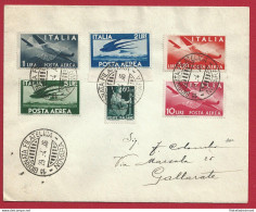 1946 ITALIA ,  N. 548 + PA 126/130 Lettera Filatelica Esposizione Novara - Autres & Non Classés