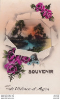 M21-82) VALENCE D AGEN SOUVENIR - FLEURS - ROSES AVEC PAYSAGE - ( 2 SCANS ) - Valence