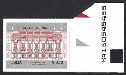 Italia 2013; Politecnico Di Milano: Francobollo Con Codice Alfanumerico. - 2011-20: Mint/hinged