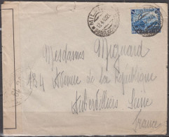 Lettre De MILANO 1940 Avec Chemin De Fer 1l.25  Y.T.431 Pour AUBERVILLIERS " Ouvert Par L'Autorité MILITAIRE " - Poste Militaire (PM)