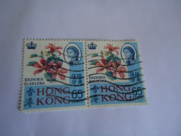 HONG  KONG  USED STAMPS 1968 PAIR  FLOWERS - Andere & Zonder Classificatie