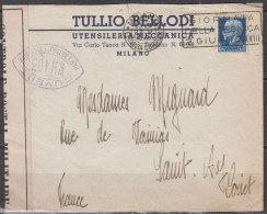 ITALIE Lettre Pub De MILANO 1940 Avec V.Emmanuel III 1.25L " Ouvert Par L'Autorité MILITAIRE " Pour 45 SAINT-AY - Posta Militare (PM)