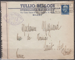 ITALIE Lettre Pub De MILANO 1940 Avec V.Emmanuel III 1.25L " Ouvert Par L'Autorité MILITAIRE " Pour 45 SAINT-AY - Militärpost (MP)