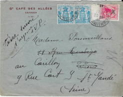 Sur Lettre Du Gd CAFÉ DES ALLÉES   CANNES - Lettres & Documents