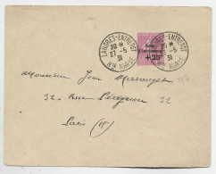 FRANCE SEMEUSE 50C N° 254 SEUL LETTRE LANGRES ENTREPOT 27.5.1931 HTE MARNE AU TARIF - 1927-31 Cassa Di Ammortamento