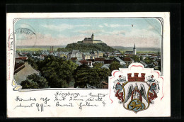 AK Siegburg, Stadttotale Mit Schloss Und Wappen  - Siegburg