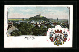 AK Siegburg, Generalansicht Mit Schloss Und Wappen  - Siegburg