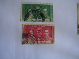 HONG  KONG  USED STAMPS 1937 CORONATION 2  WITH POSTMARK - Altri & Non Classificati