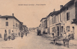 I2-31) MURET - HAUTE GARONNE - PLACE LAFAYETTE  - HABITANTS - CARRIOLE AVEC ANE - EN 1911 - ( 2 SCANS ) - Muret