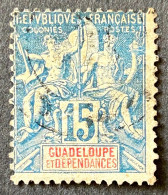 FRAGDP032U - Mythology - Colonies Postes - 15 C Used Stamp W/ Inscription - Guadeloupe 1892 - YT GP 32 - Gebraucht