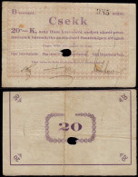 Ungarn - Hungary 20 Korona 1919 City Of Pápa Cooperative Bank  (15641 - Ungarn