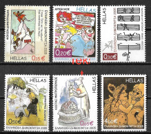 GREECE 2005 Greek Caricature Complete MNH Set Vl. 2295 / 2300 - Nuovi