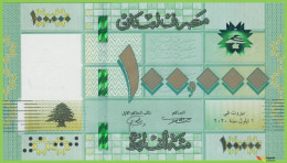 Voyo LEBANON 100000 LIVRES 2020 P95d B546b E52 UNC - Líbano