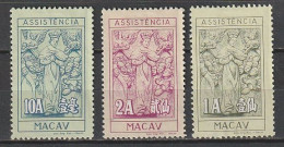 Macau, 1961, # 18/20, Assistência Neufs** - Unused Stamps