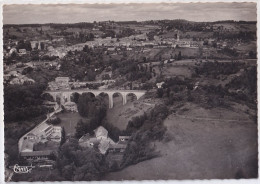 A8-24) NONTRON - DORDOGNE - VUE PANORAMIQUE AERIENNE ET LE VIADUC  - ( 2 SCANS ) - Nontron