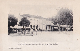 A9-47) CASTELJALOUX (LOT ET GARONNE) UN COIN DE LA PLACE GAMBETTA - ANIMEE - ( 2 SCANS ) - Casteljaloux