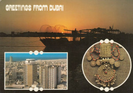 UAE Dubai Sunset Old Postcard 1982 - Ver. Arab. Emirate