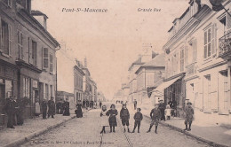 A24-60) PONT SAINT MAXENCE - GRANDE RUE - ANIMEE - HABITANTS - EN 1914 - ( 2 SCANS ) - Pont Sainte Maxence