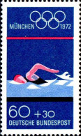 RFA Poste N** Yv: 573 Mi:722 JO München Natation (Thème) - Swimming